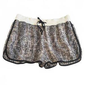 RYHME Snakeskin Print Dolphin Hem Athletic Shorts Tan/Black Size Medium